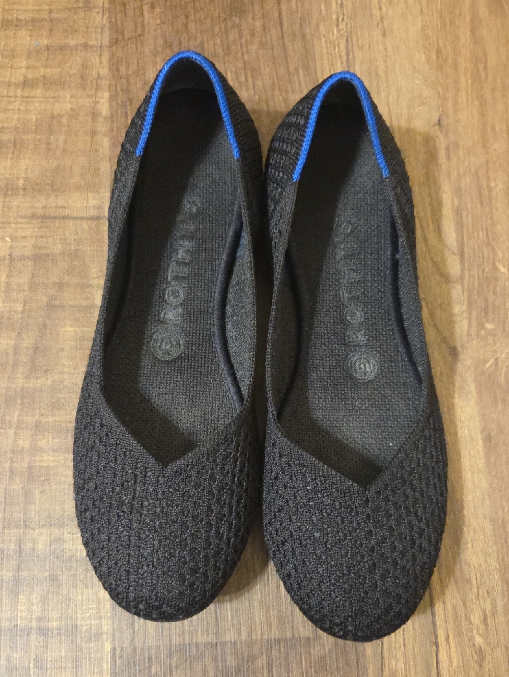 Rothy's Black Round Toe Knit Ballet Flats Women's Size 8